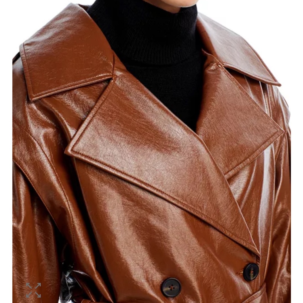 Apparis Isa Crinkle Faux Leather Trench Coat - Picture 4 of 4